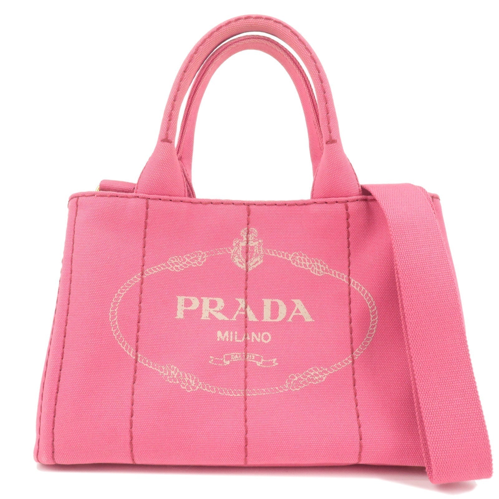 Prada Prada Logo Canapa Mini Canvas 2Way Tote Bag 1Bg439 36769 4