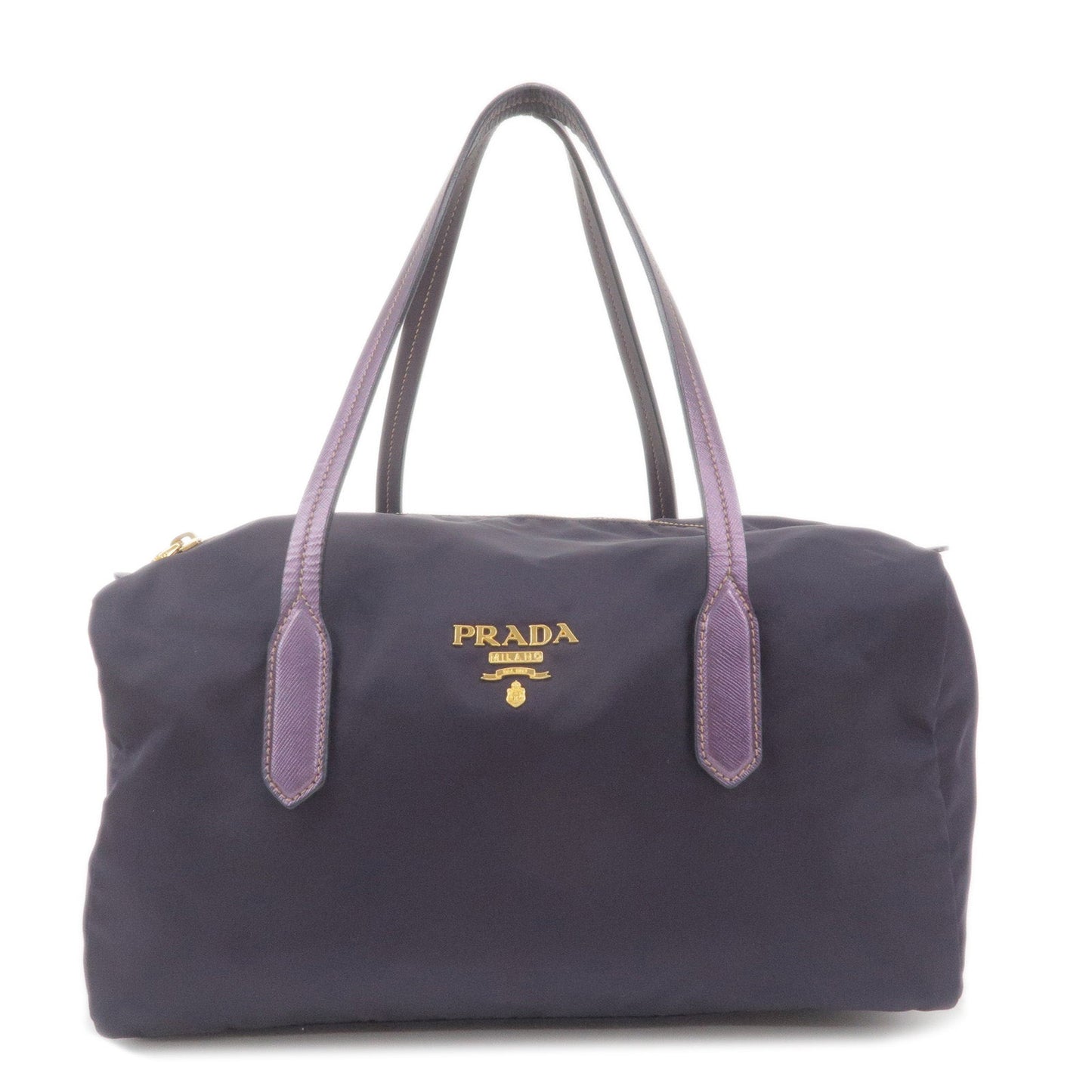 Prada Prada Nylon Leather Boston Bag Shoulder Bag Purple