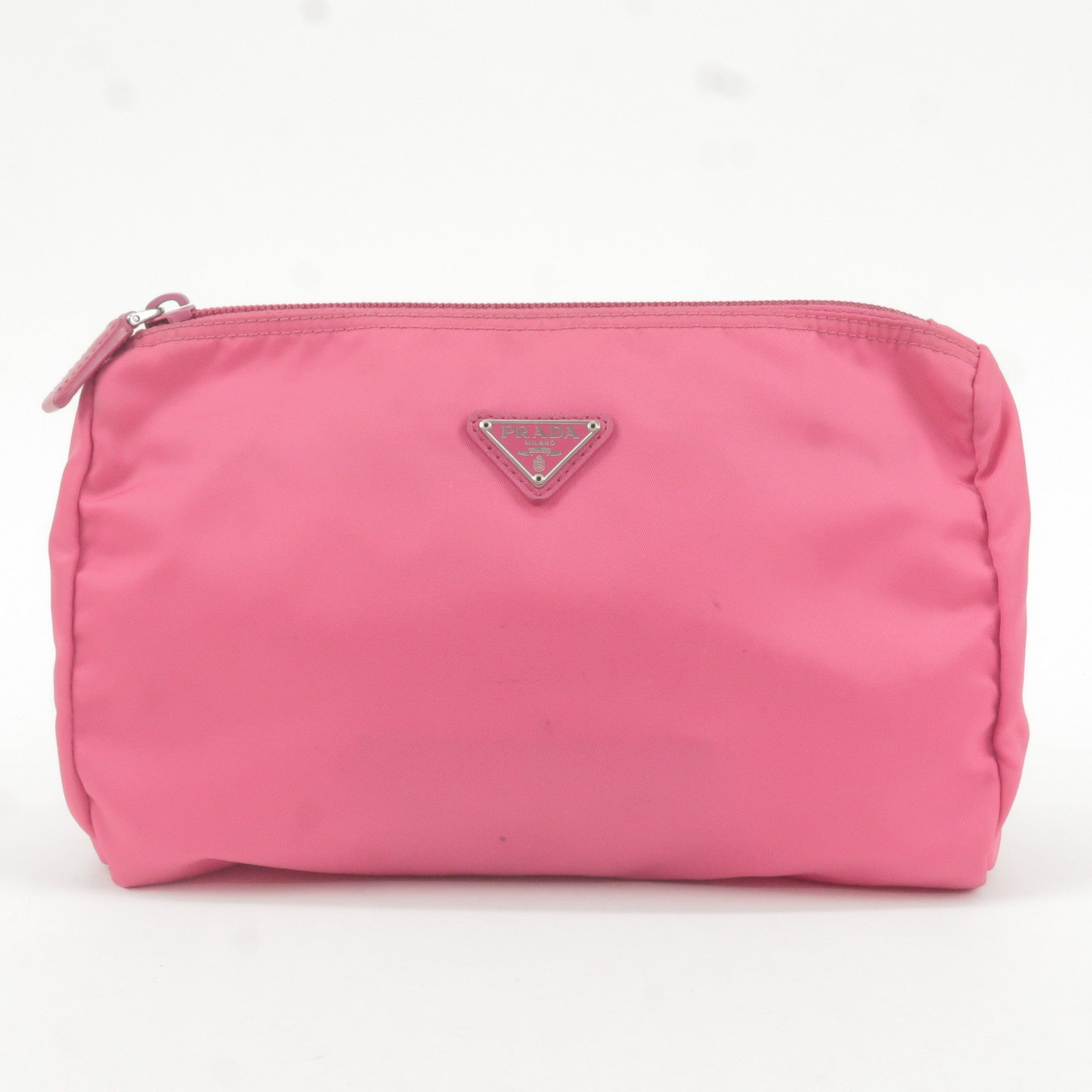 Prada Prada Nylon Leather Cosmetic Pouch Clutch Bag Pink