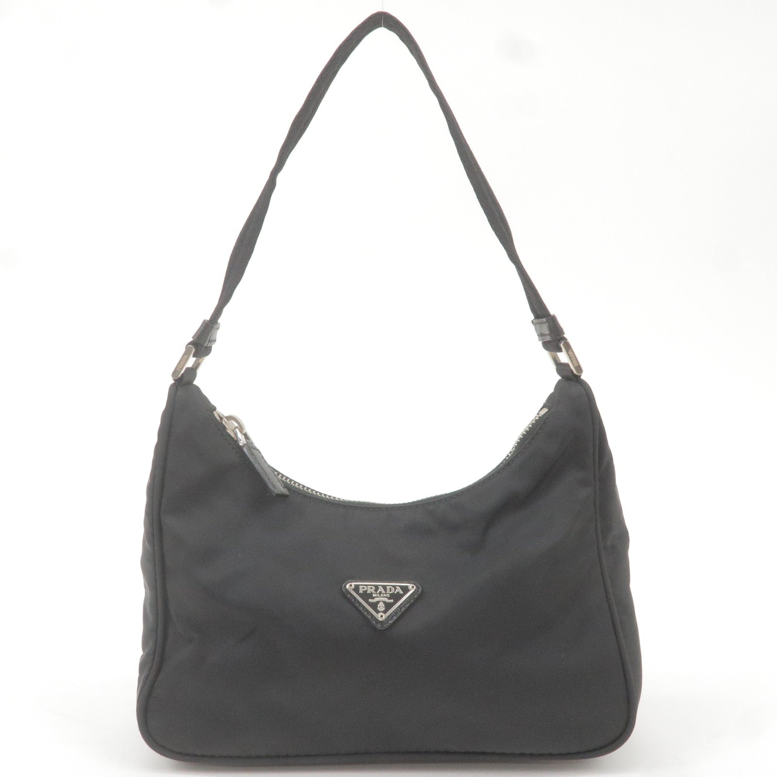 Prada Prada Logo Nylon Leather Shoulder Bag Nero Black 1N1204 36646 16