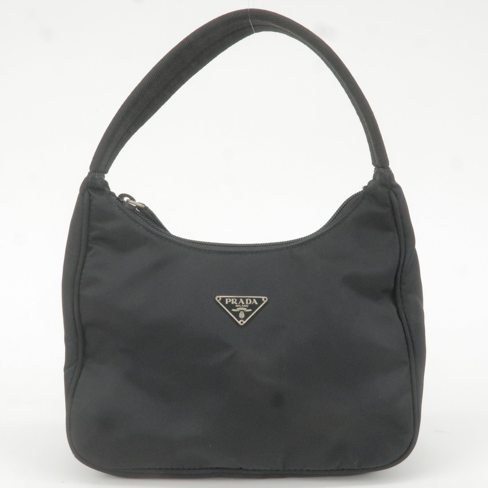 Prada Prada Logo Nylon Pouch Hand Bag Purse Nero Travel Bag