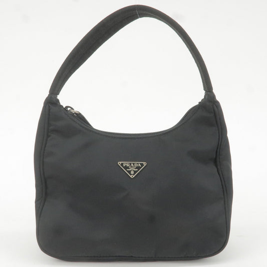 Prada Prada Logo Nylon Pouch Hand Bag Purse Nero Travel Bag
