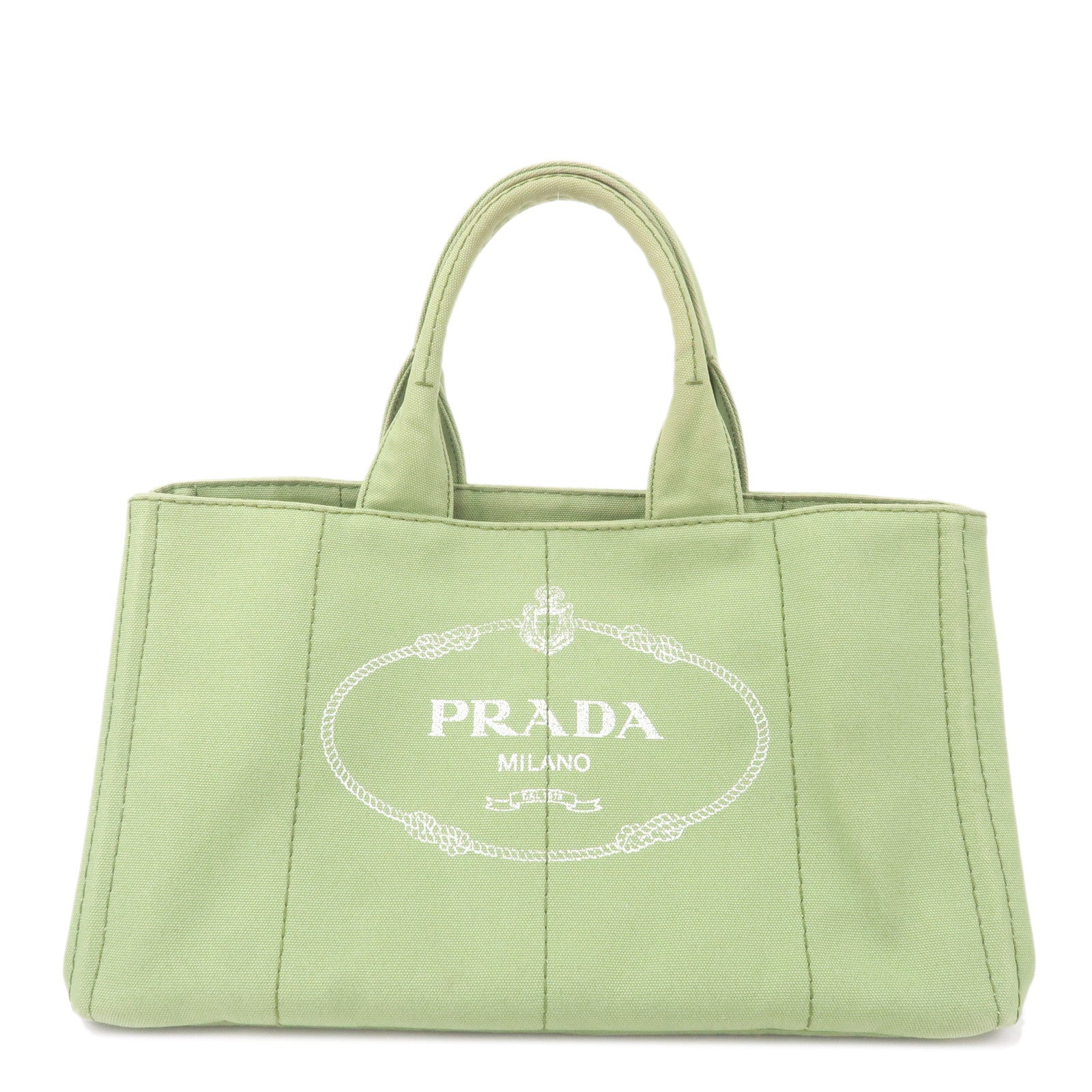 Prada Prada Canapa Canvas Tote Bag Hand Bag Green