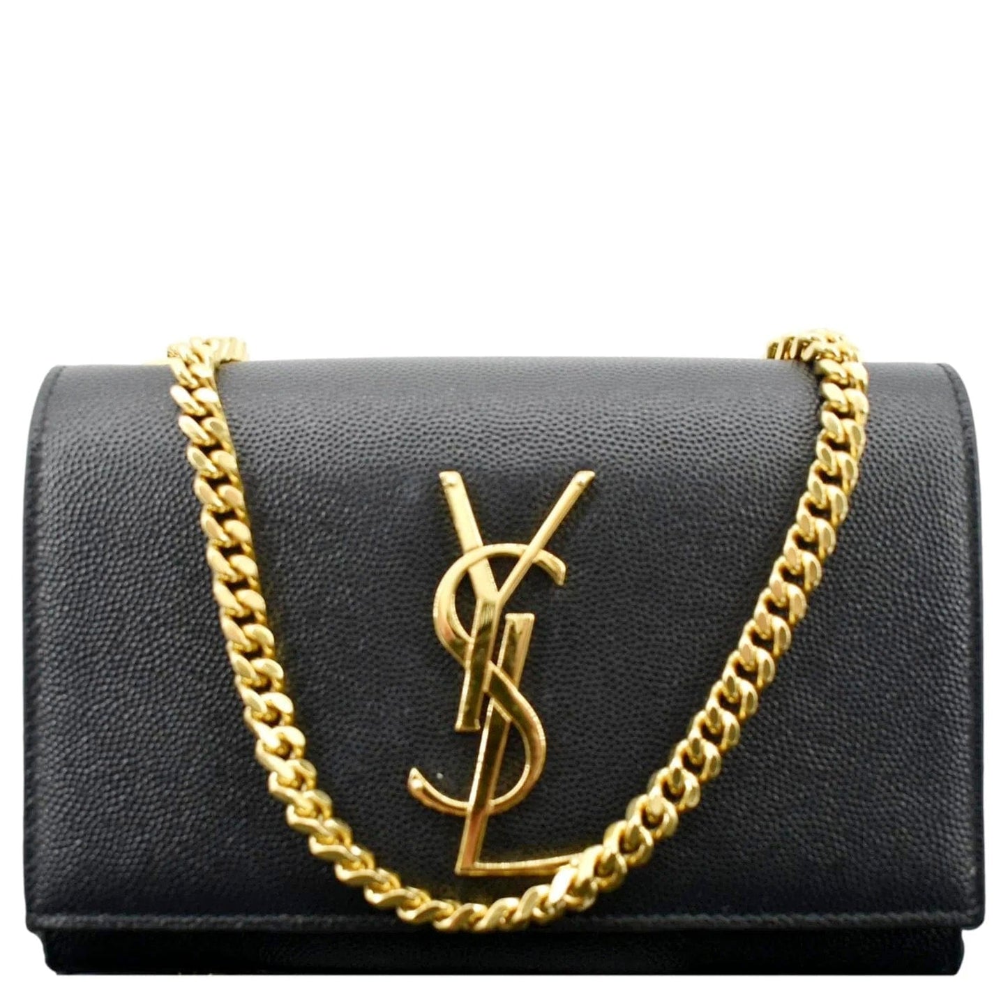 YSL Saint Laurent Yves Kate Shoulder Bag Leather Black