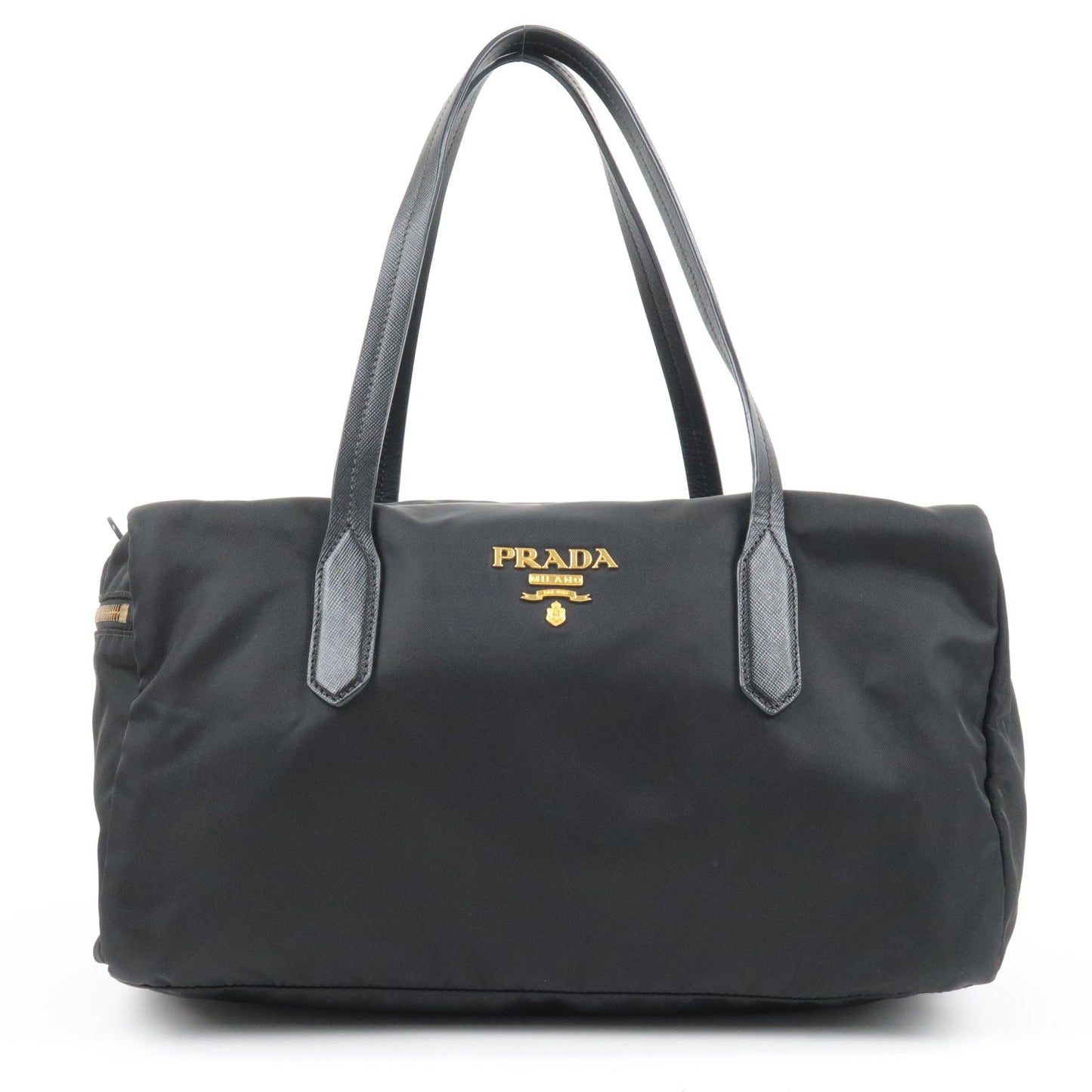 Prada Prada Logo Nylon Leather Boston Bag Hand Bag Travel Bag