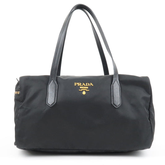 Prada Prada Logo Nylon Leather Boston Bag Hand Bag Travel Bag