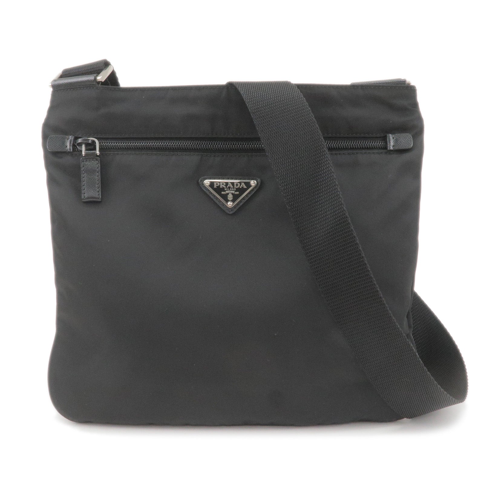 Prada Prada Logo Nylon Leather Shoulder Bag Nero Black Va0563 36318 13