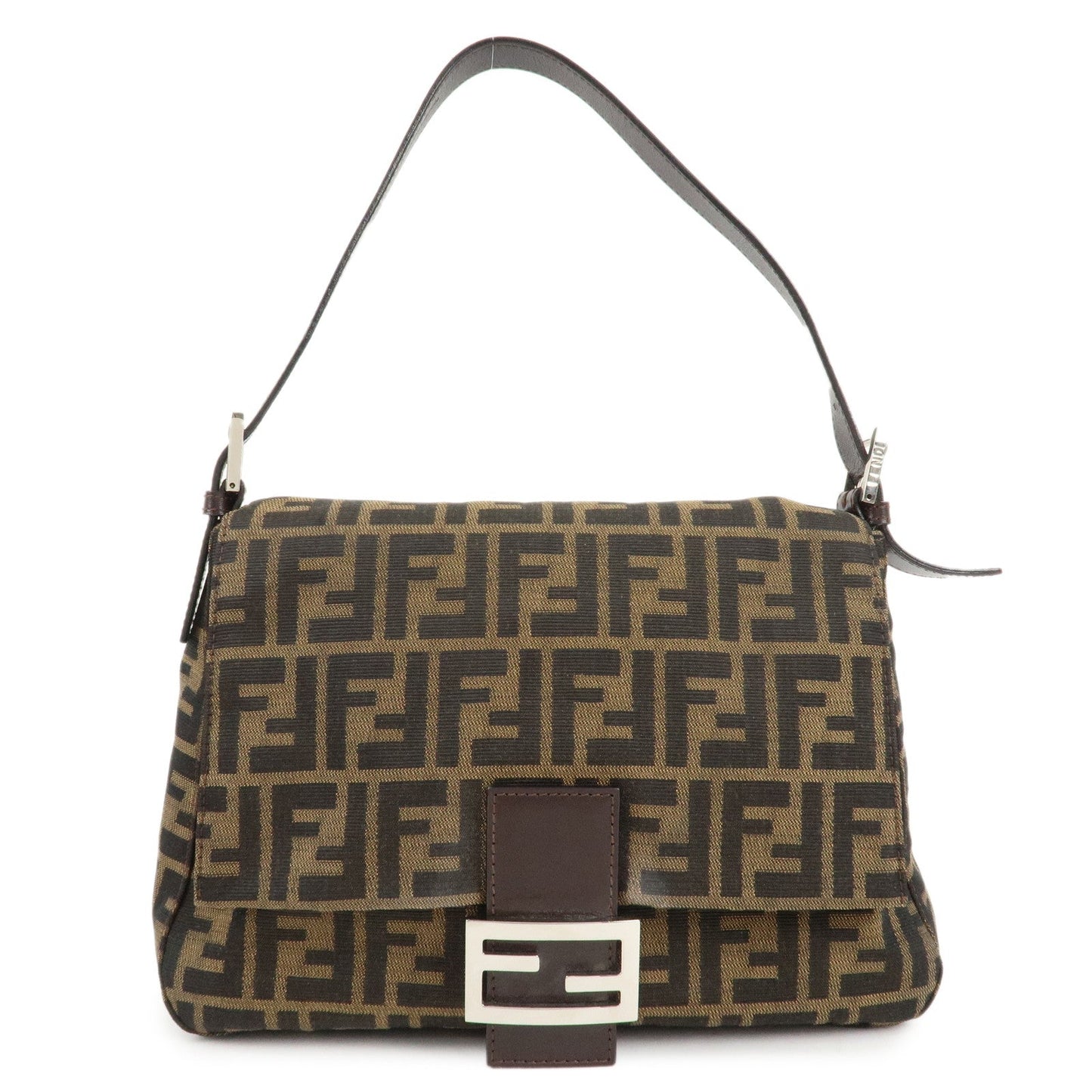 Fendi Shoulder Bag Mamma Baguette Zucca d 7 Leather Canvas