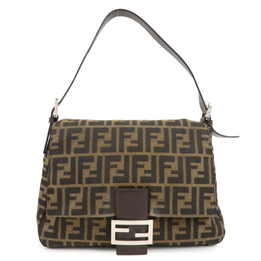 Fendi Shoulder Bag Mamma Baguette Zucca d 7 Leather Canvas