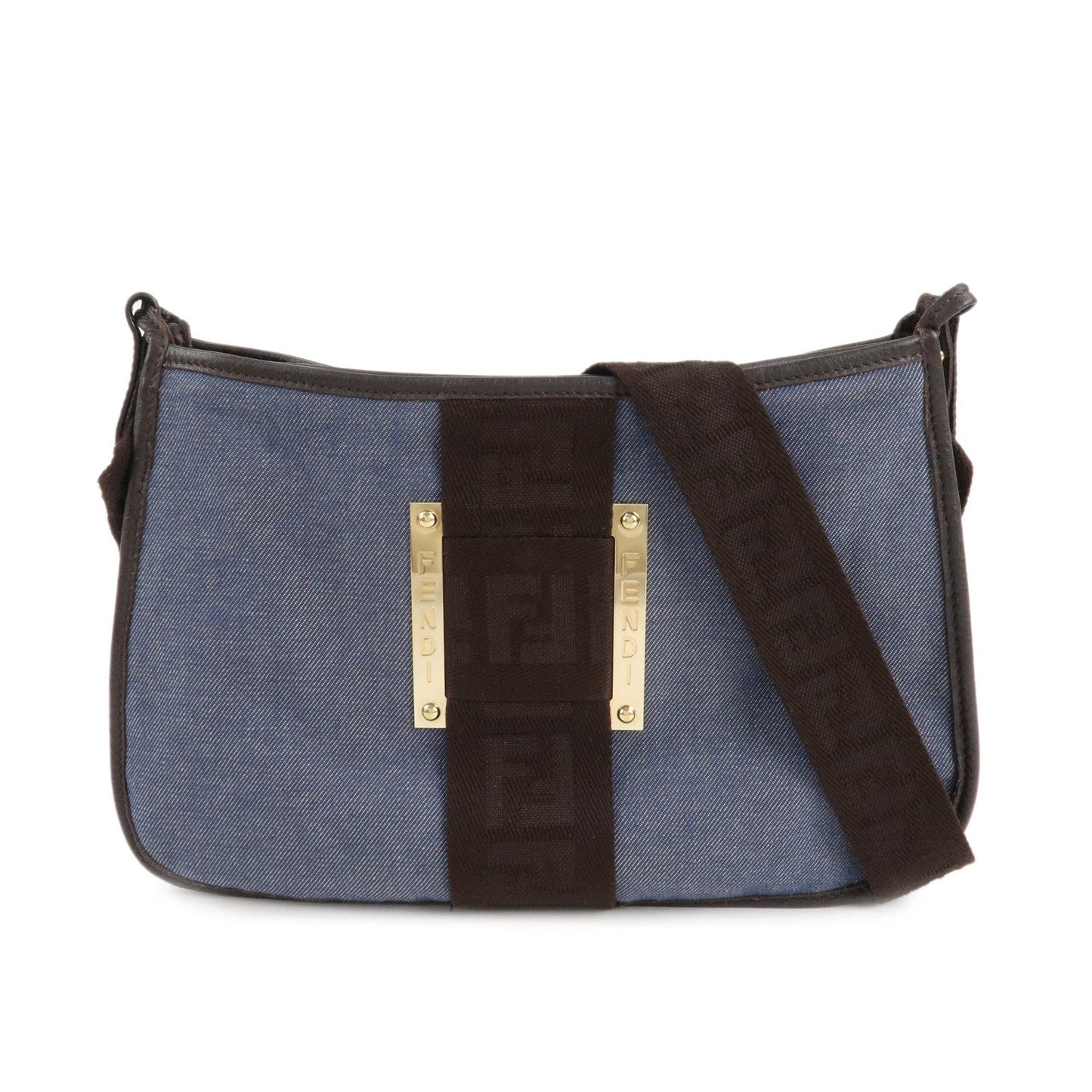 Fendi Shoulder Bag Zucca Cross Body Bag d Leather Denim