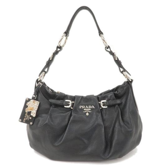 Prada Prada Logo Leather Shoulder Bag Hand Bag Black Br3795 36725 11