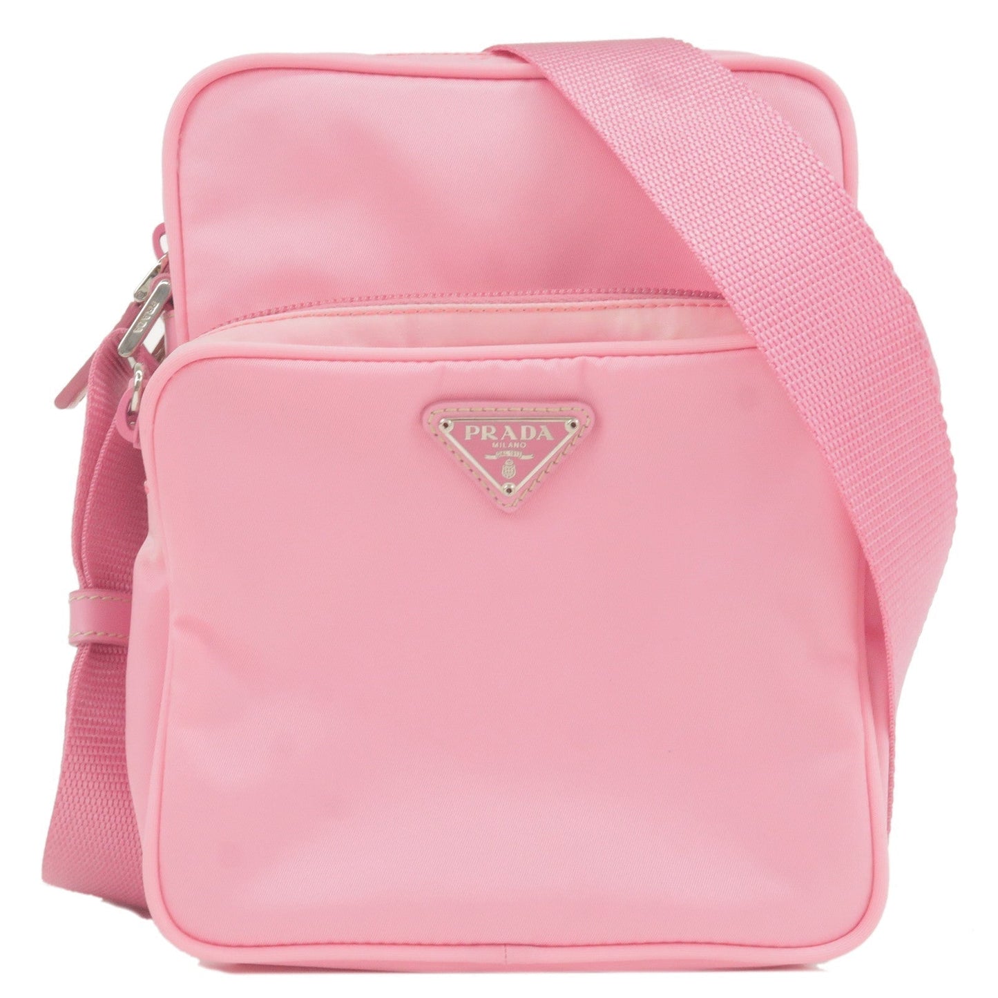 Prada Prada Nylon Leather Shoulder Bag Pouch Purse Pink