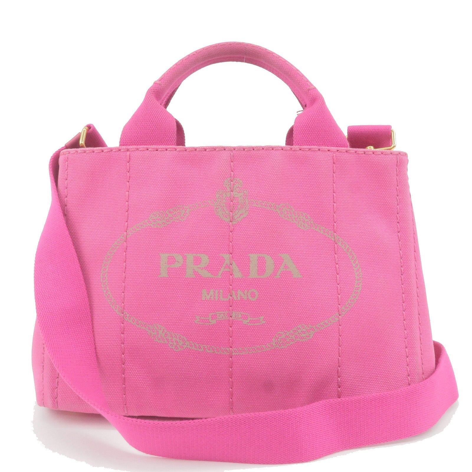 Prada Prada Canapa Mini Canvas 2Way Bag Shoulder Bag Pink 36069 18