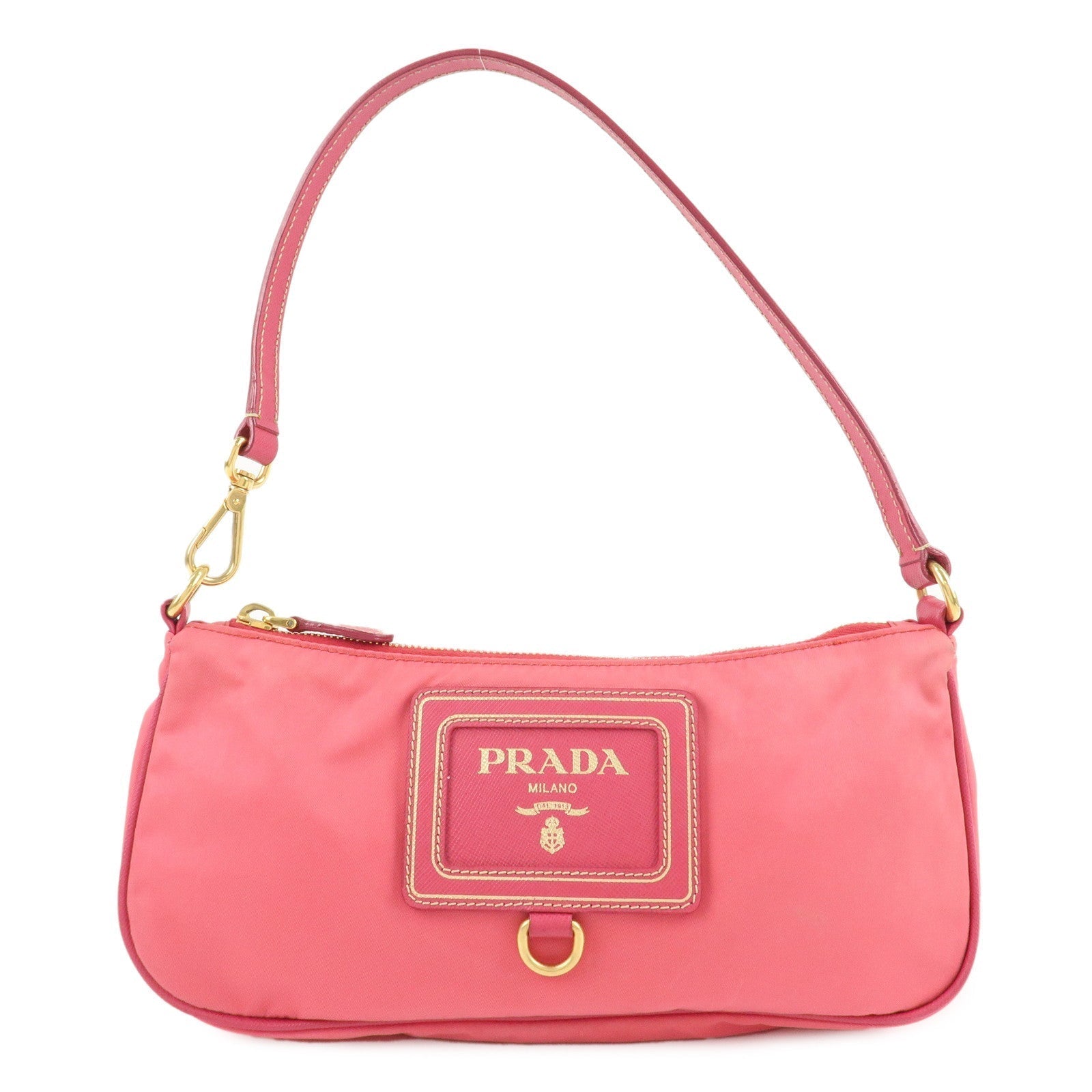 Prada Shoulder Bag Hand Bag d Leather Nylon Saffiano