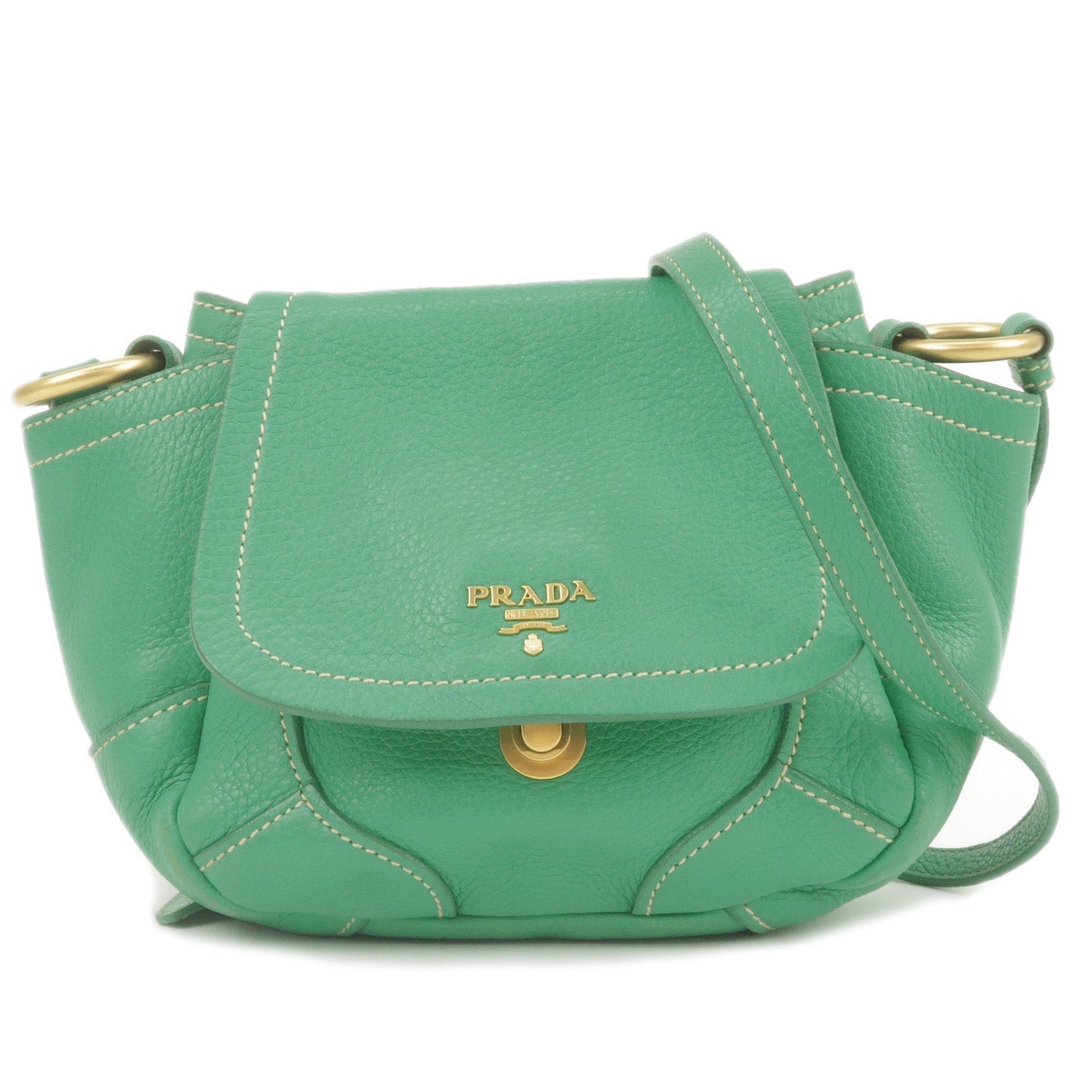 Prada Prada Logo Leather Shoulder Bag Crossbody Bag Green