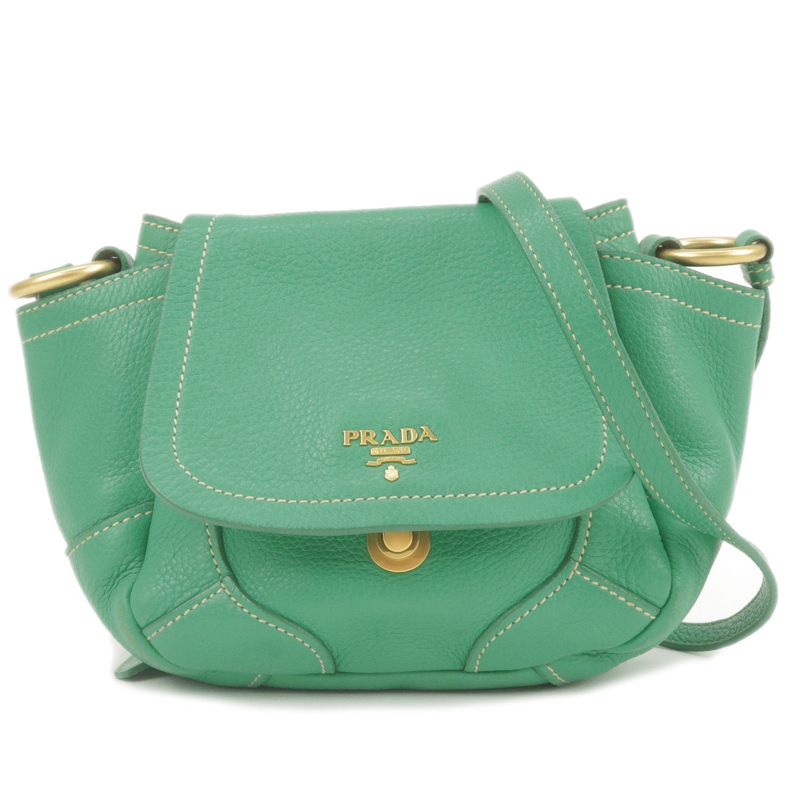 Prada Prada Logo Leather Shoulder Bag Crossbody Bag Green