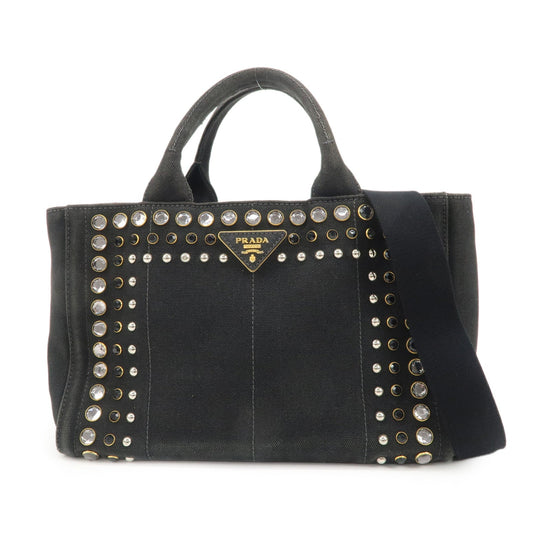 Bag Canapa Bijou Studs 2Way Bag d Canvas Black Mini Mini Bag