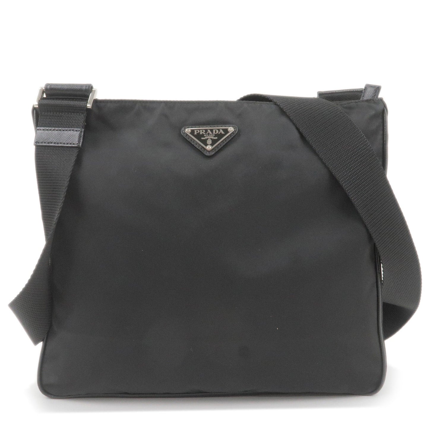 Prada Prada Nylon Leather Shoulder Bag Purse Black Nero