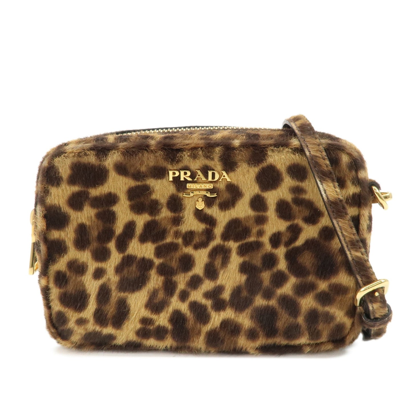 Shoulder Bag Unborn Calf Pouch d Brown Logo