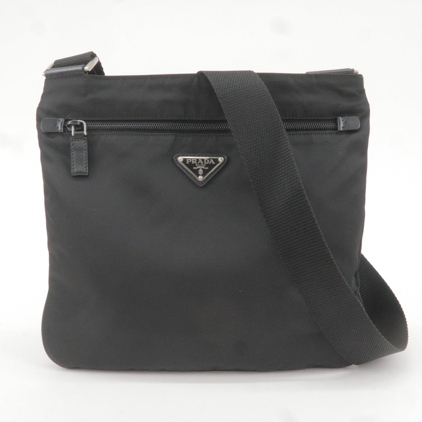 Prada Prada Logo Nylon Leather Shoulder Bag Nero Black Va0563 36318 13