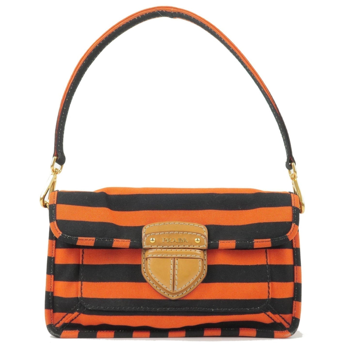 Prada Prada Logo Canvas Leather Shoulder Bag Hand Bag