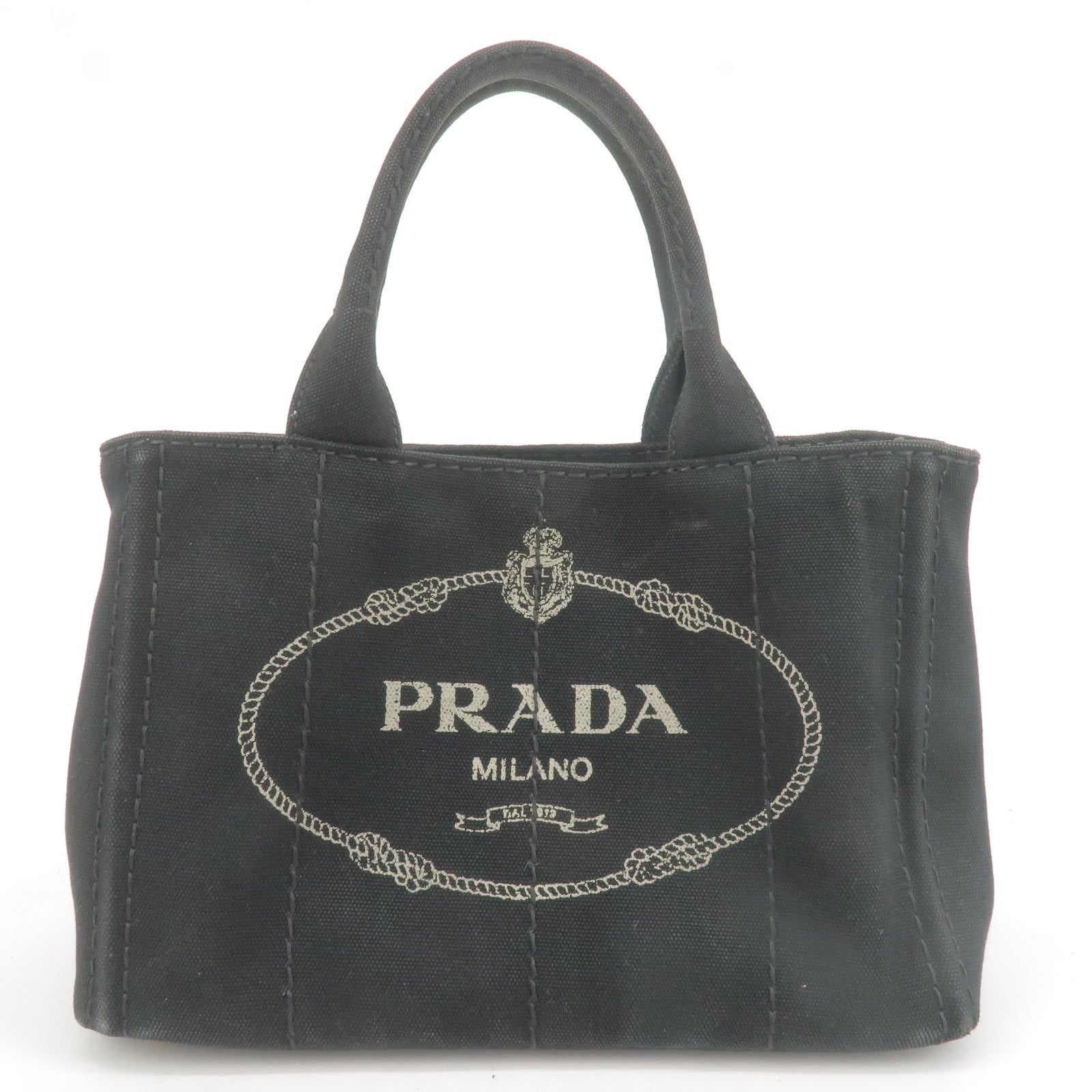 Prada Prada Canapa Mini Canvas Hand Bag Purse Black Travel Bag