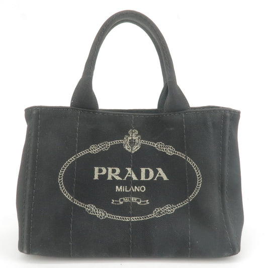 Prada Prada Canapa Mini Canvas Hand Bag Purse Black Travel Bag