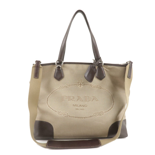Prada Prada Logo Jacquard Leather 2Way Bag Tote Bag