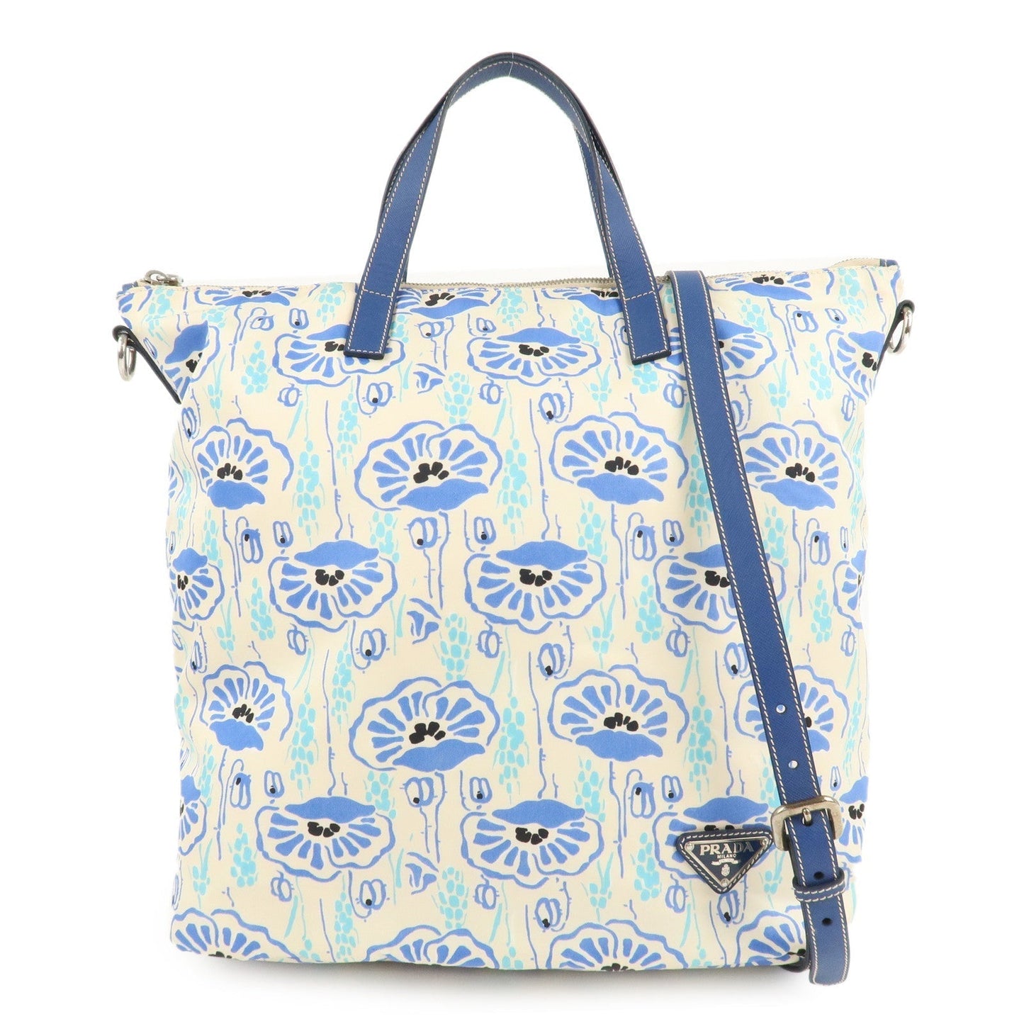 Prada Tote Bag 2Way d Leather Nylon White