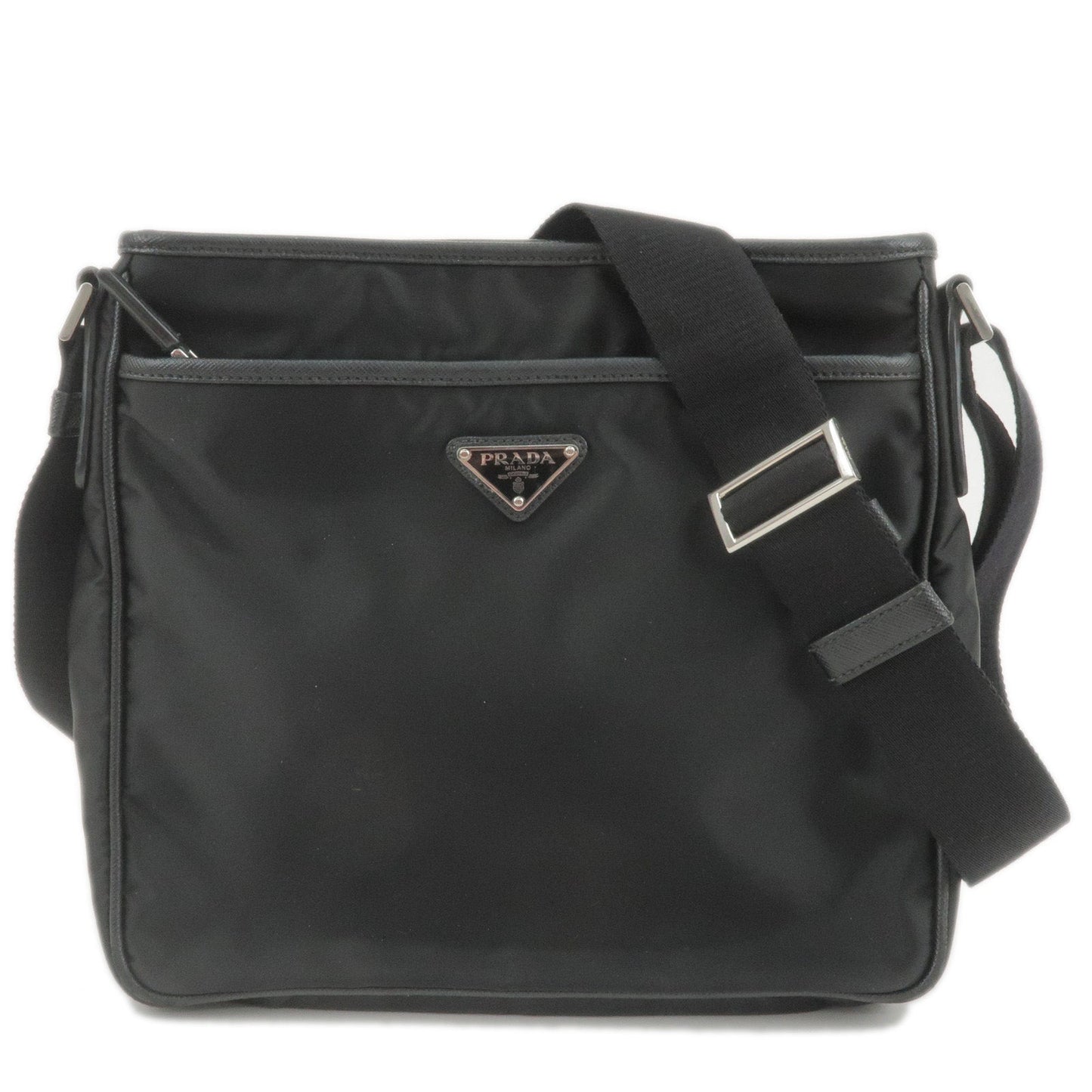 Prada Prada Nylon Leather Shoulder Bag Nero Black 2Vh797