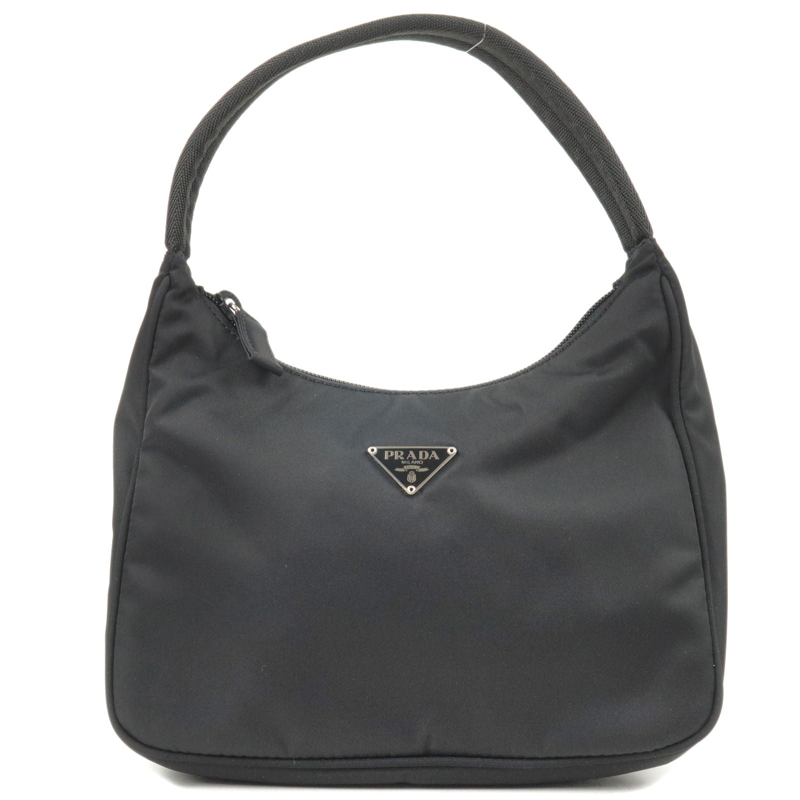 Prada Prada Logo Nylon Hand Bag Mini Bag Nero Travel Bag