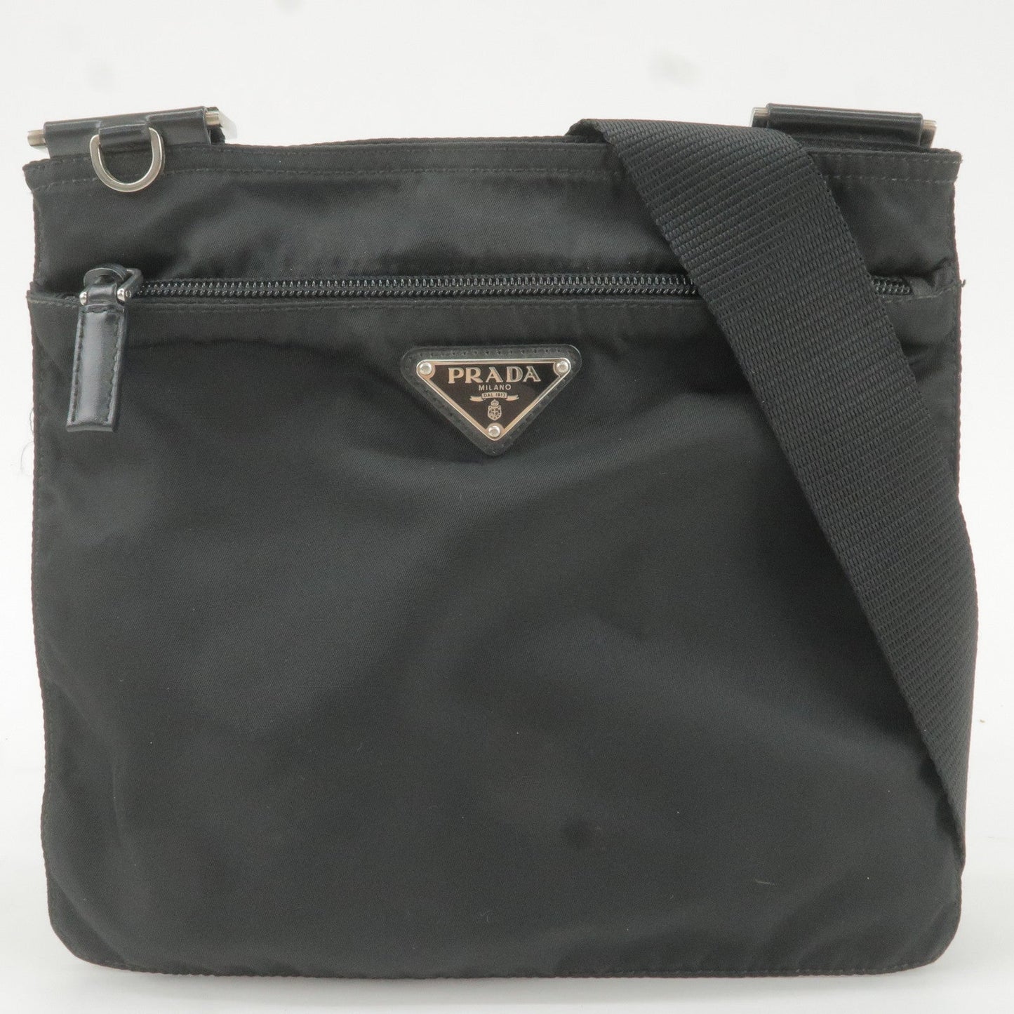 Prada Prada Logo Nylon Leather Shoulder Bag Crossbody Bag Black 36015 16