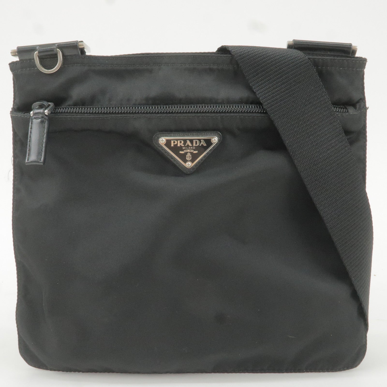 Prada Prada Logo Nylon Leather Shoulder Bag Crossbody Bag Black 36015 16