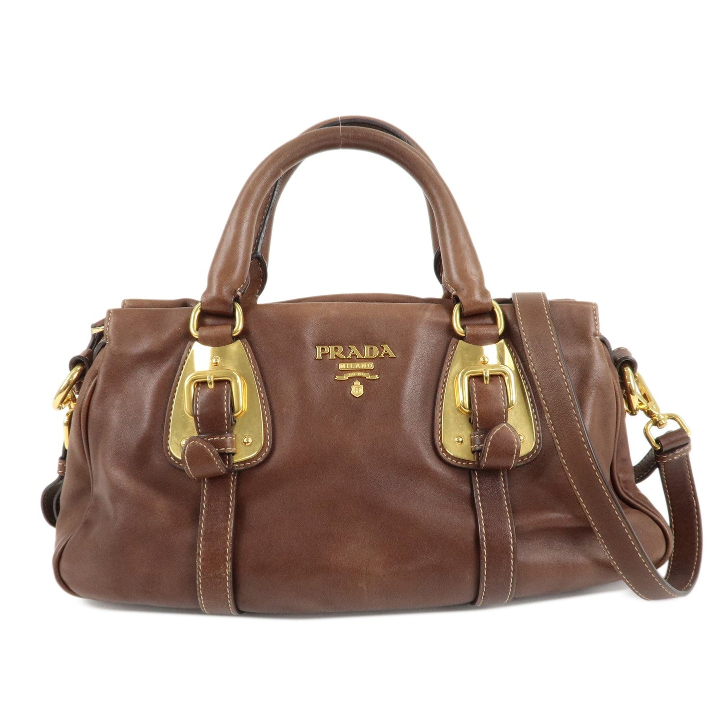 Shoulder Bag 2Way Bag Hand Bag d 4 Leather Brown