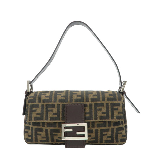 Fendi Shoulder Bag Mamma Baguette Zucca d 3 Leather Canvas