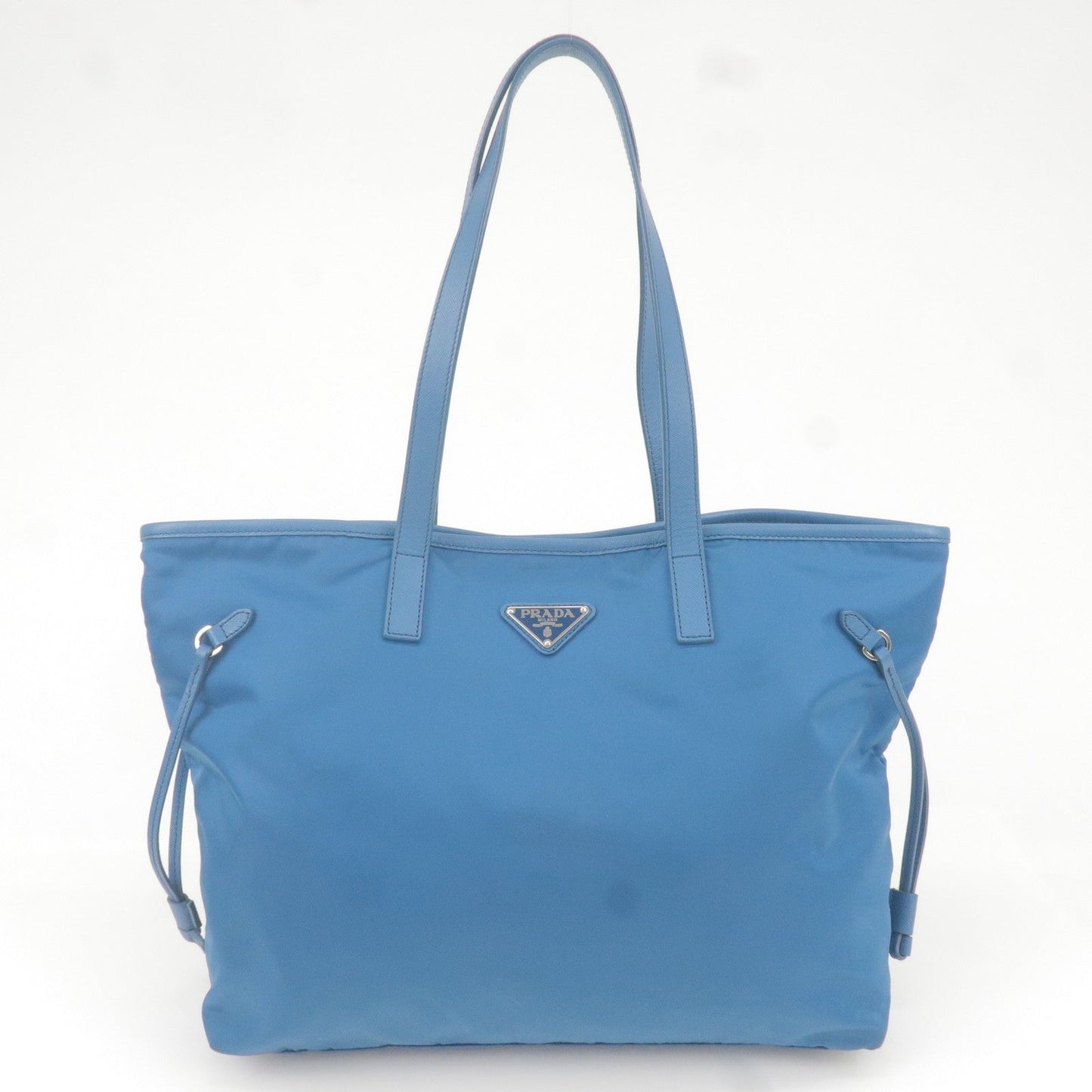Prada Prada Logo Nylon Leather Tote Bag Hand Bag Blue 36235 13