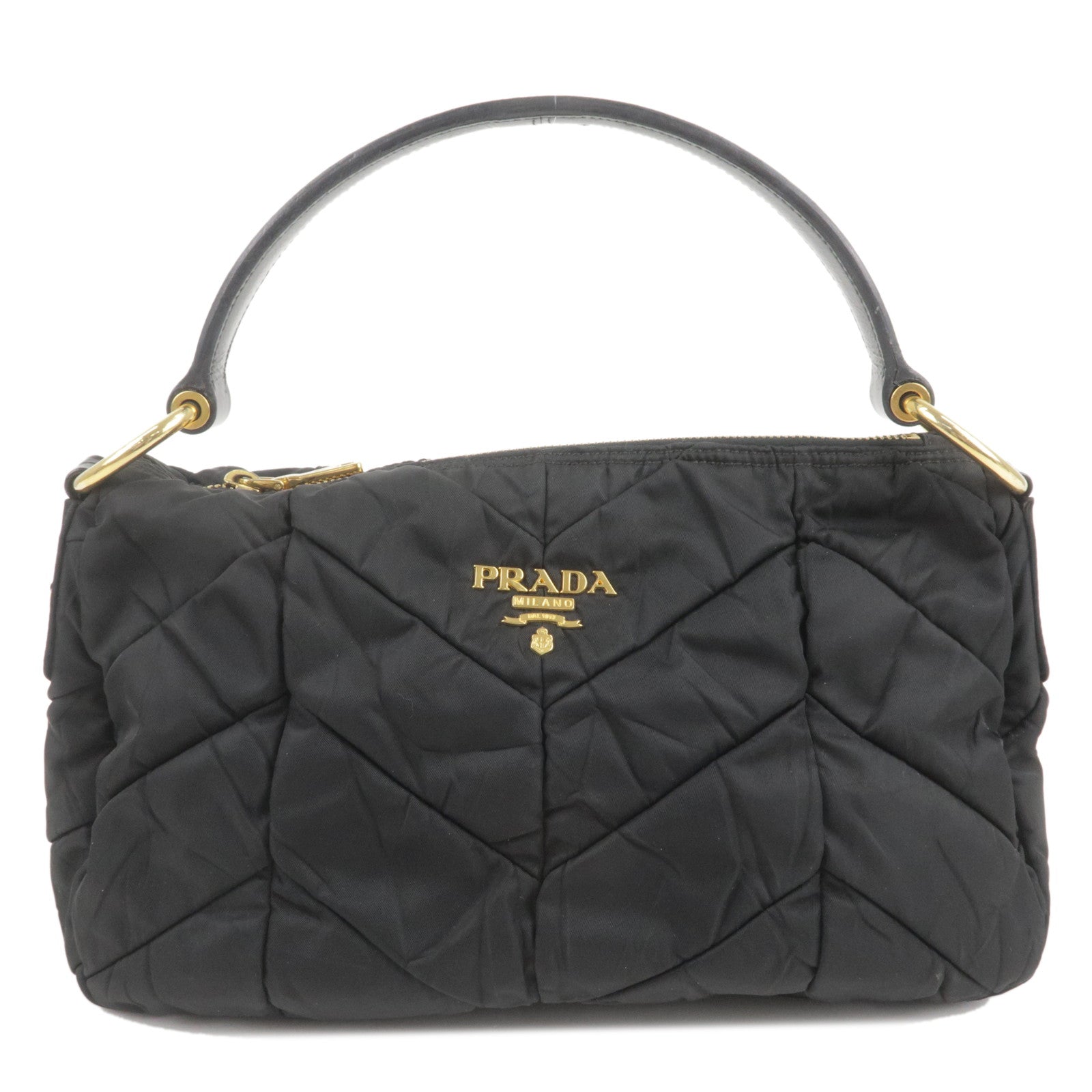 Prada Prada Logo Nylon Enamel Shoulder Bag Hand Bag