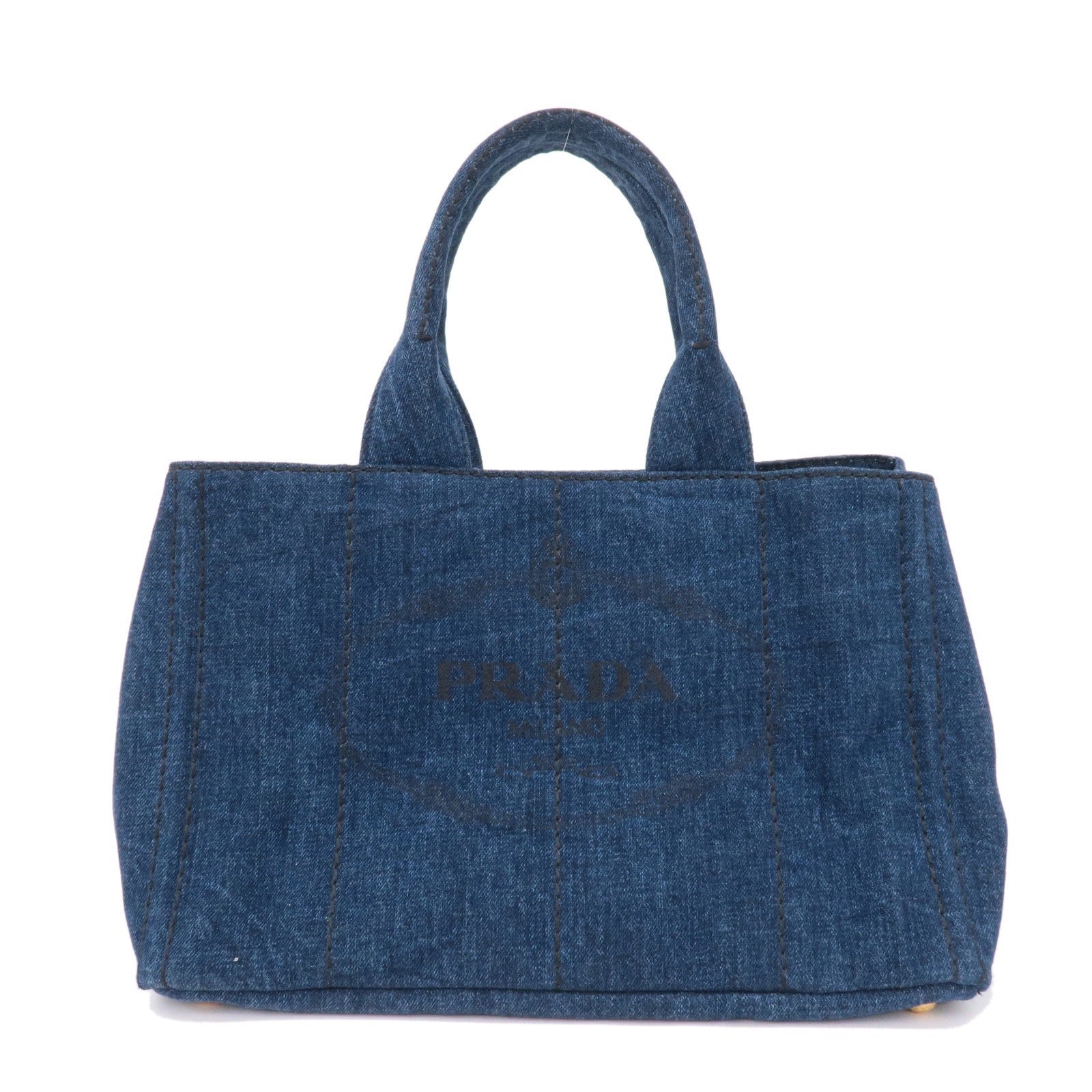 Prada Prada Canapa Tote Bag Hand Bag Blue B1877B