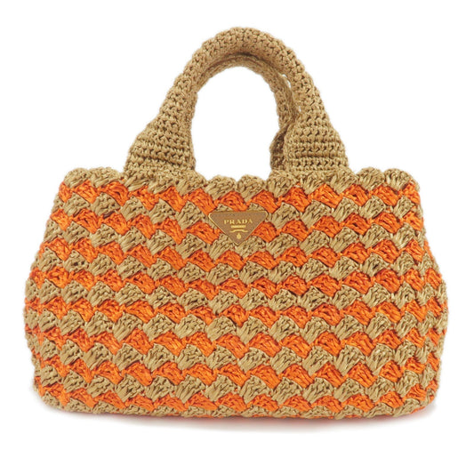 Prada Prada Logo Raffia Crochet Tote Bag Hand Bag Bn2303 35734 11