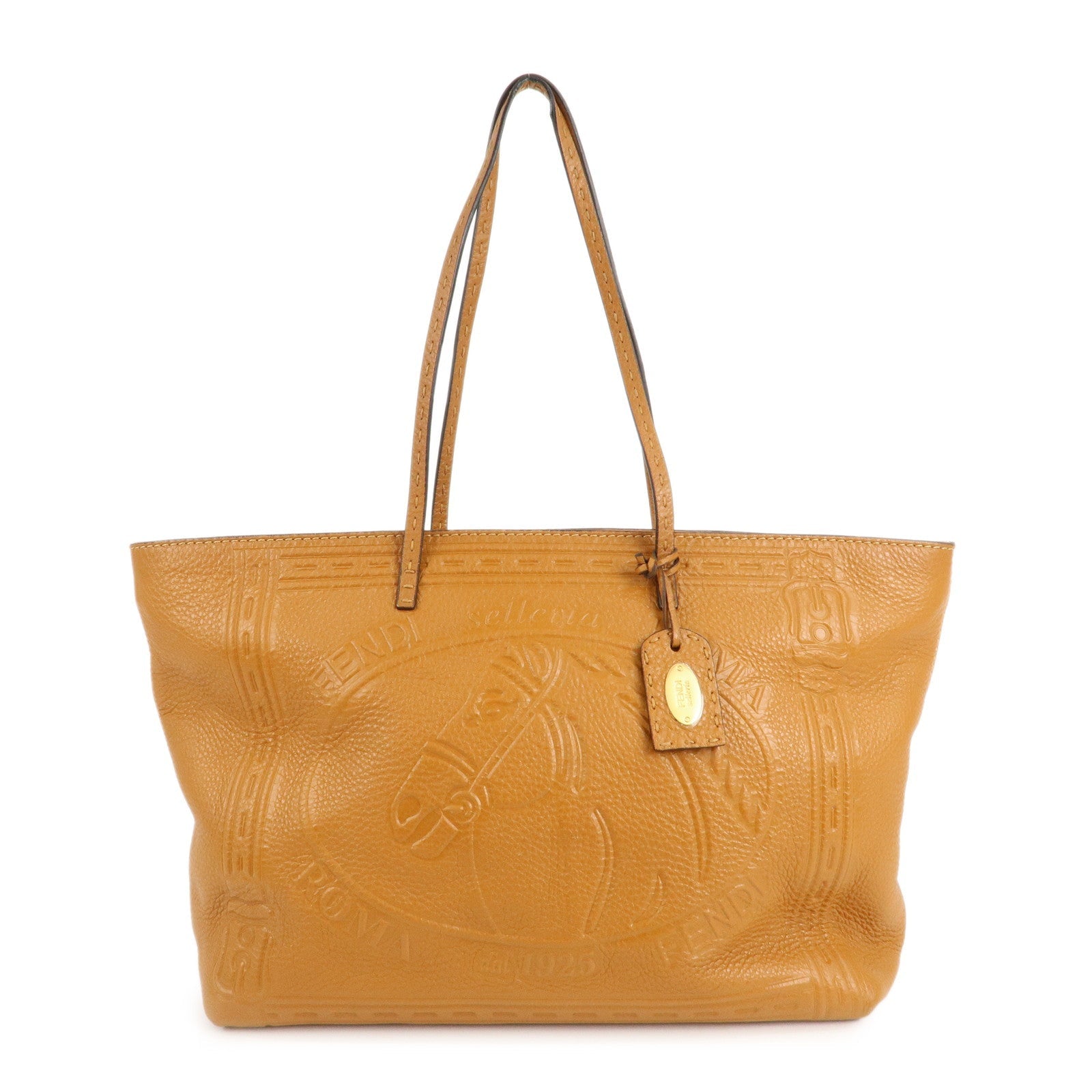 Fendi Tote Bag Selleria Shoulder Bag d Leather Brown