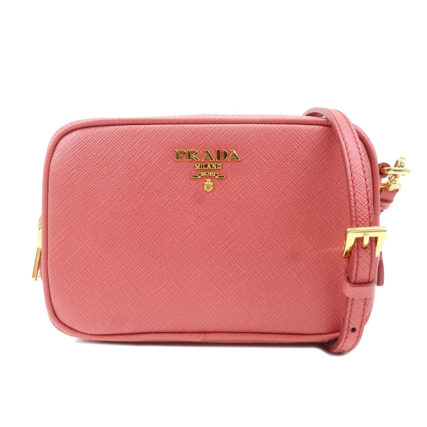 Prada Prada Logo Leather Crossbody Shoulder Bag Pink 1N1674 Crossbody Bag