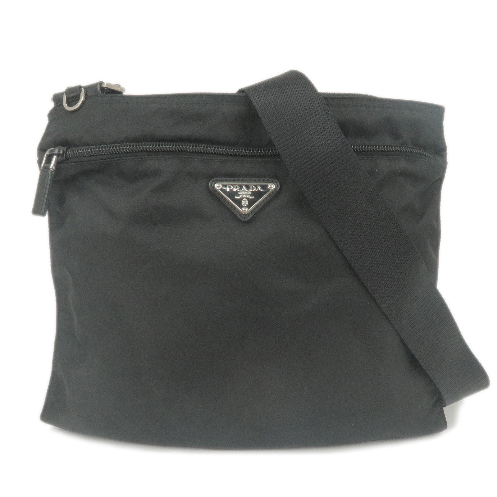 Prada Prada Logo Nylon Leather Shoulder Bag Nero Black 1Bc137 35740 13