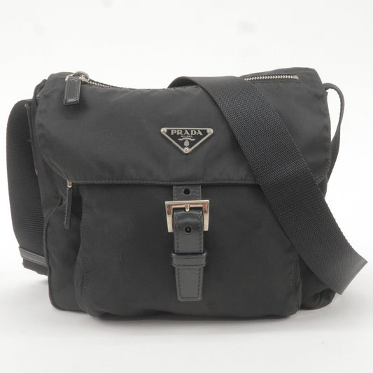 Prada Prada Nylon Leather Shoulder Bag Nero Black Bt8994