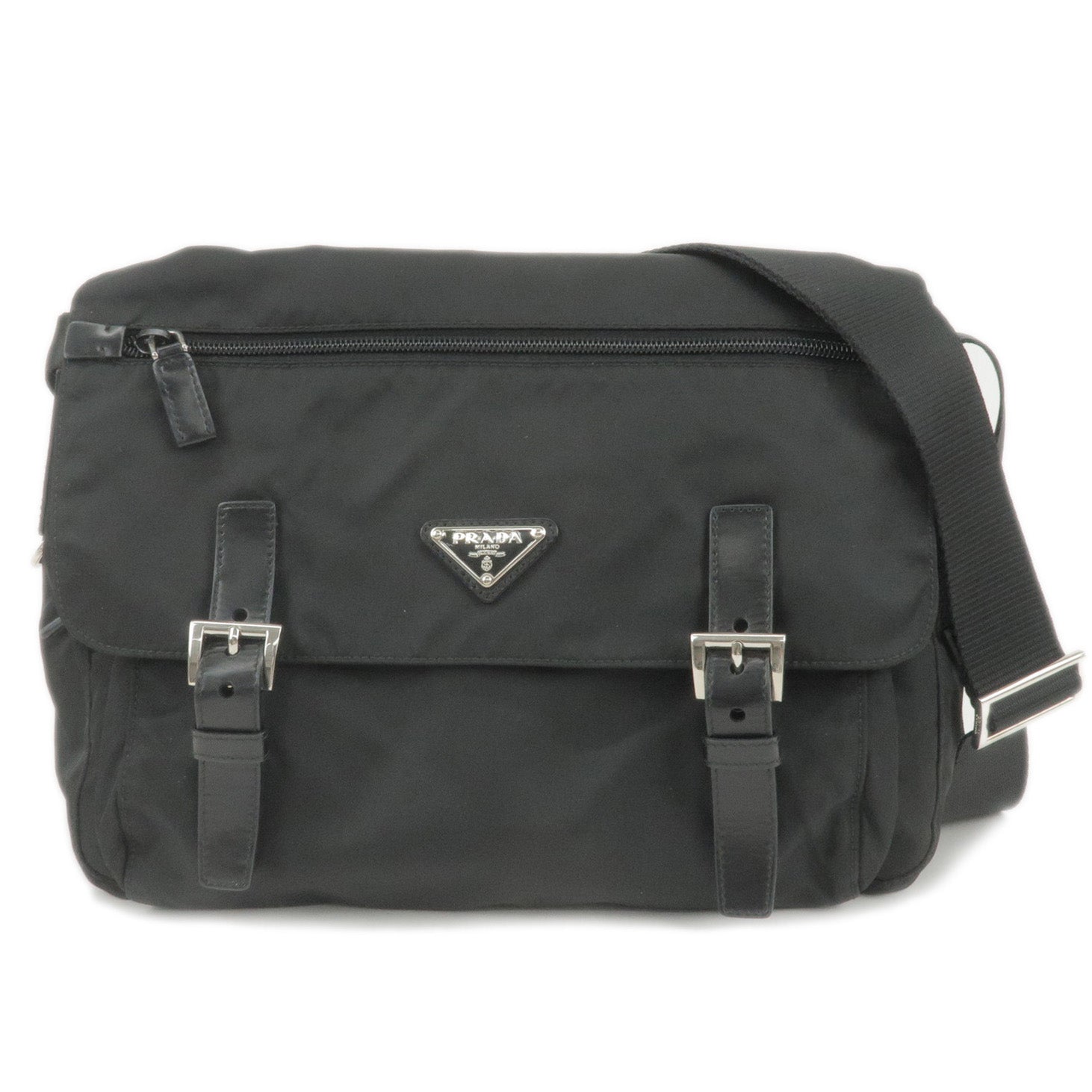 Prada Prada Logo Nylon Shoulder Bag Crossbody Bag Nero