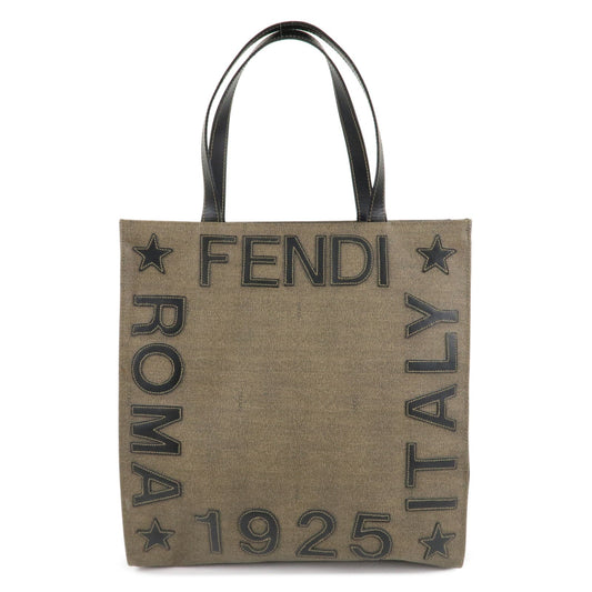 Fendi Tote Bag PVC Hand Bag Shoulder Bag d Leather Black Brown