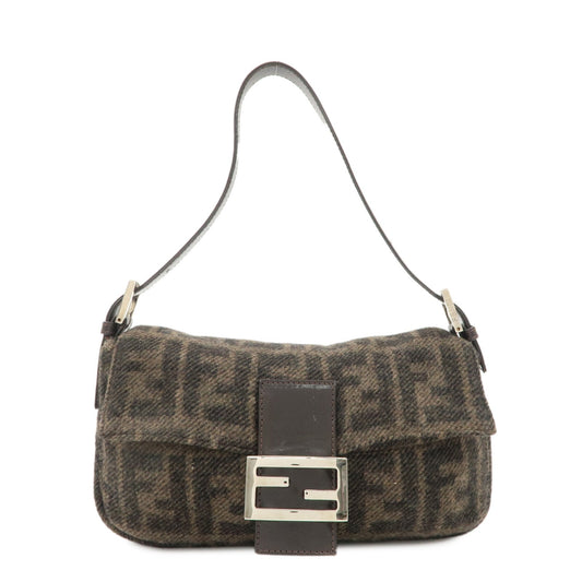 Fendi Shoulder Bag Mamma Buguette Zucca Wool d Leather