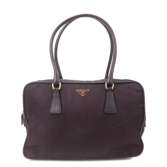 Prada Prada Nylon Leather Hand Bag Shoulder Bag Brown