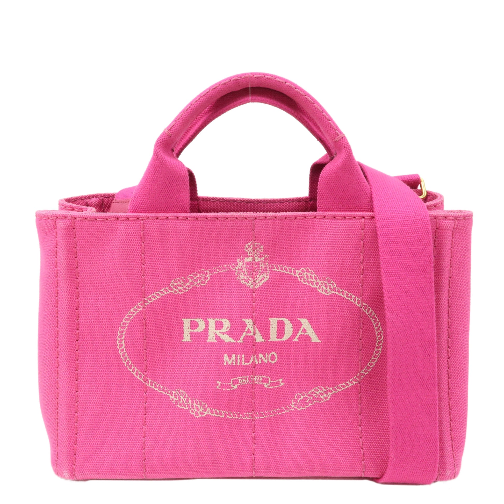 Prada Prada Logo Canapa Mini Canvas 2Way Tote Bag