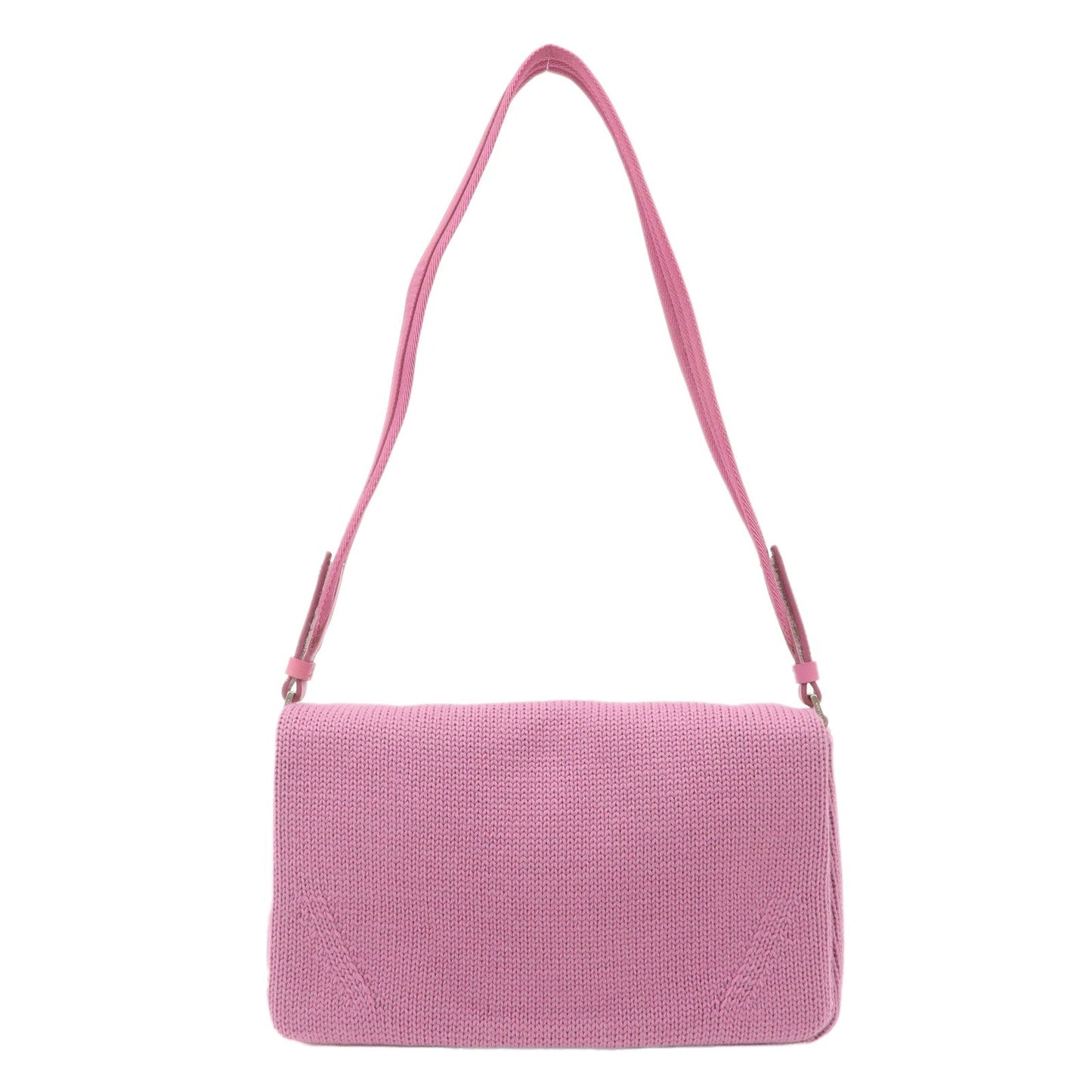 Prada Shoulder Bag Wool Lavender d Leather Purple