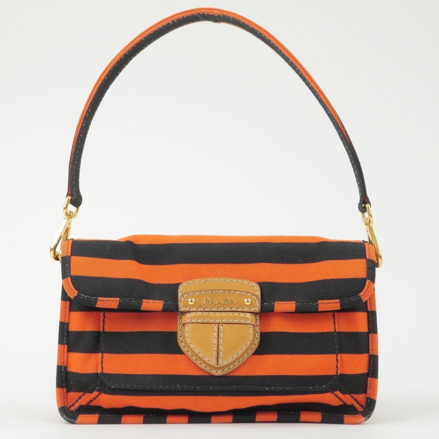 Prada Prada Logo Canvas Leather Shoulder Bag Hand Bag